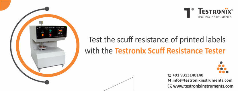 Test the scuff resistance of printed labels with the Testronix scuff resistance tester