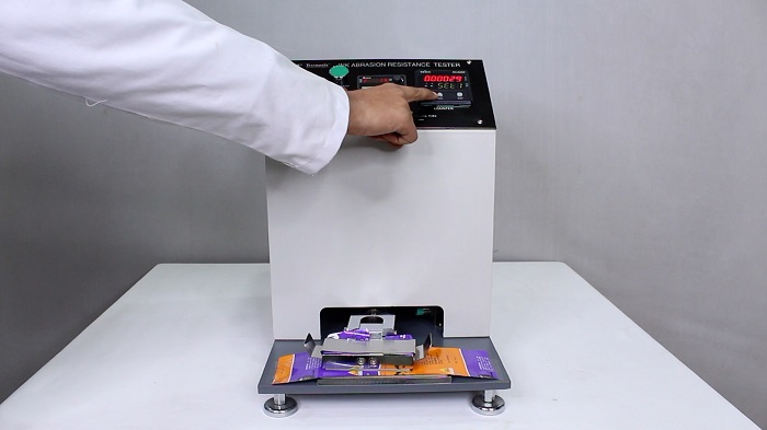 using an ink abrasion tester