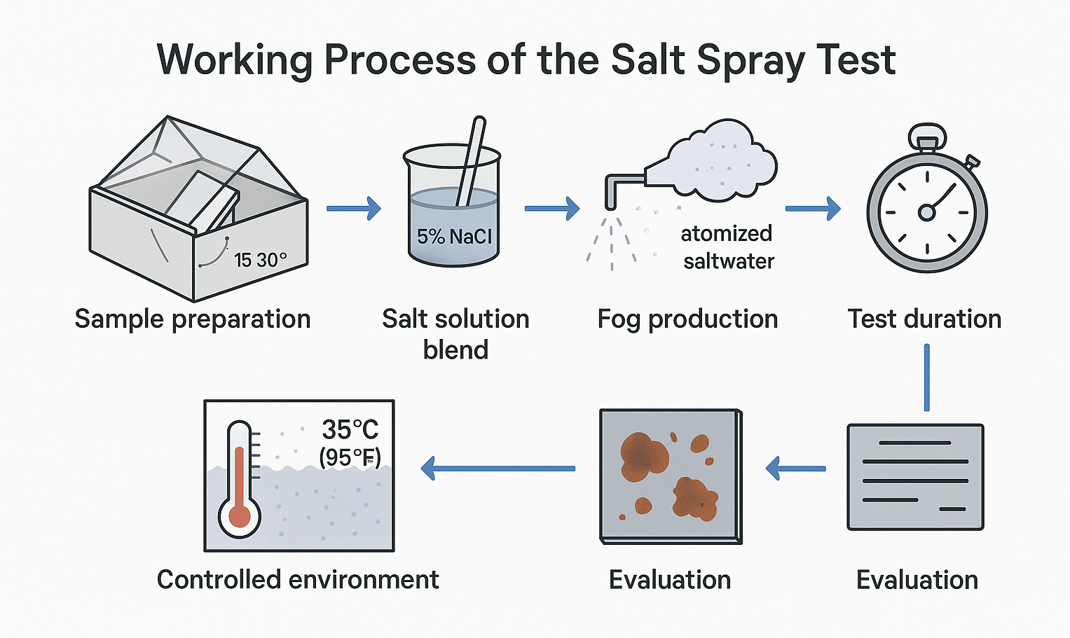 Working Process of the Salt Spray Test